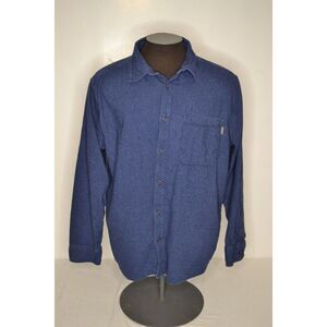 Eddie Bauer Men's XXL Blue Heavyweight Flannel Button Down Long Sleeve Shirt